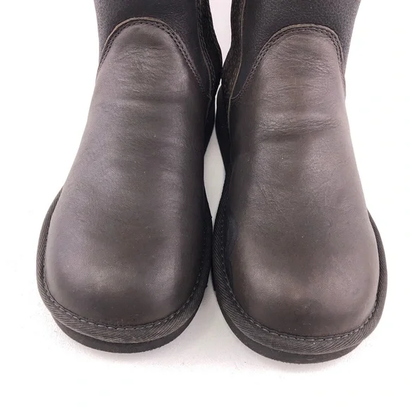 UGG Locarno Brown Leather Tall Winter Boots 8 - Picture 12 of 15